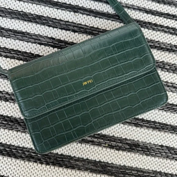 JW PEI Julia Chain Strap Detail Croc Embossed Purse - Picture 5 of 9